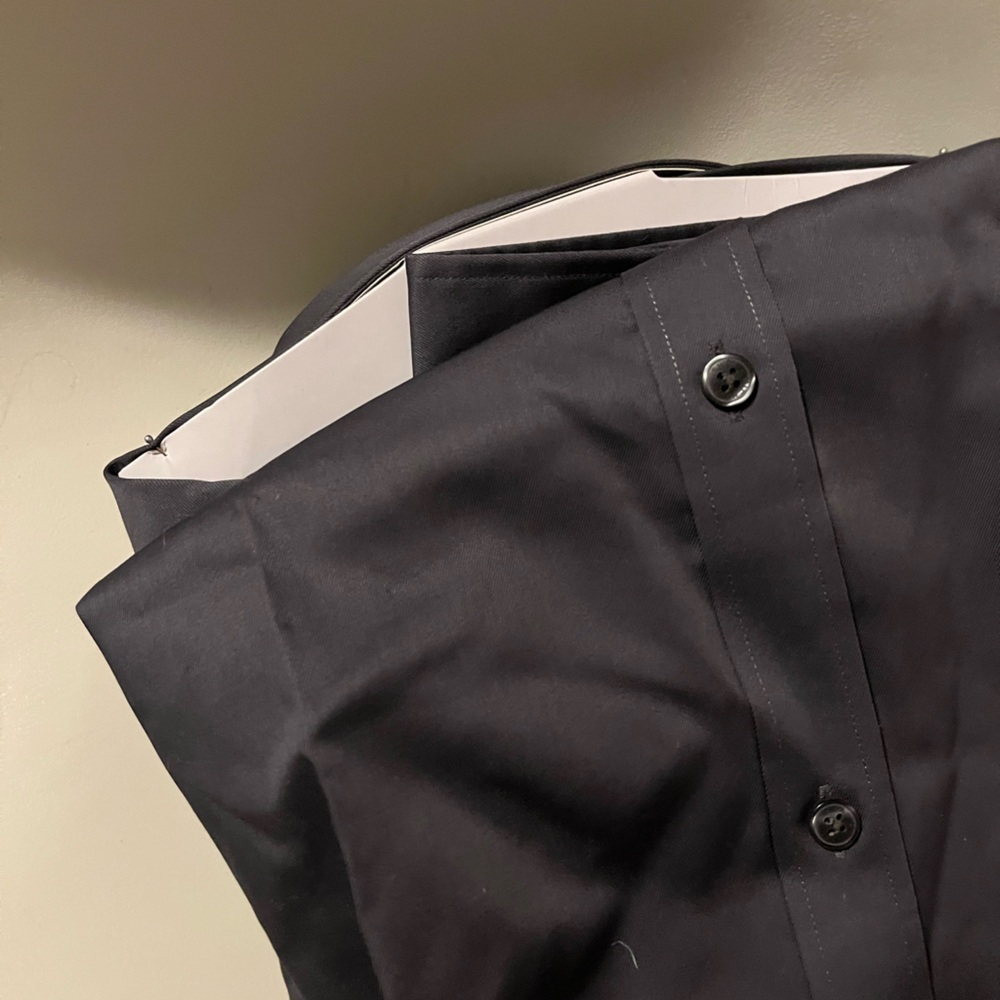 Michael Kors Black Premium Poplin Stretch Modern Tailored Shirt Size 17.5 - Picture 6 of 6